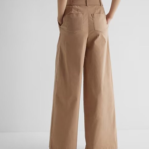 Express Super High Waisted Belted Paperbag Wide Leg Pant 8R - Picture 6 of 6